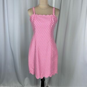 I Heart Ronson Scalloped Hem Dress Sz 4 Pink White Polka Dots Girlhoodcore
